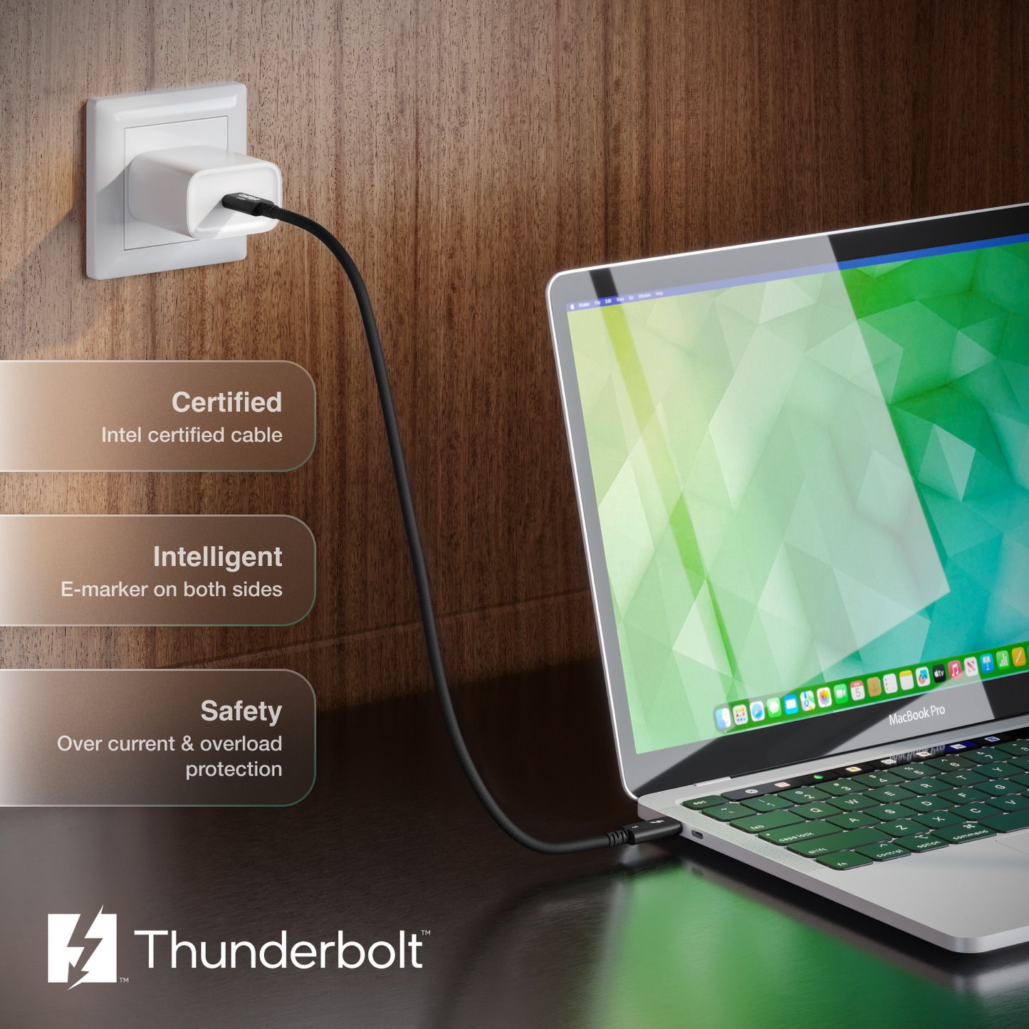 Thunderbolt 5 (USB‑C) Pro Cable (1.0m Braided)